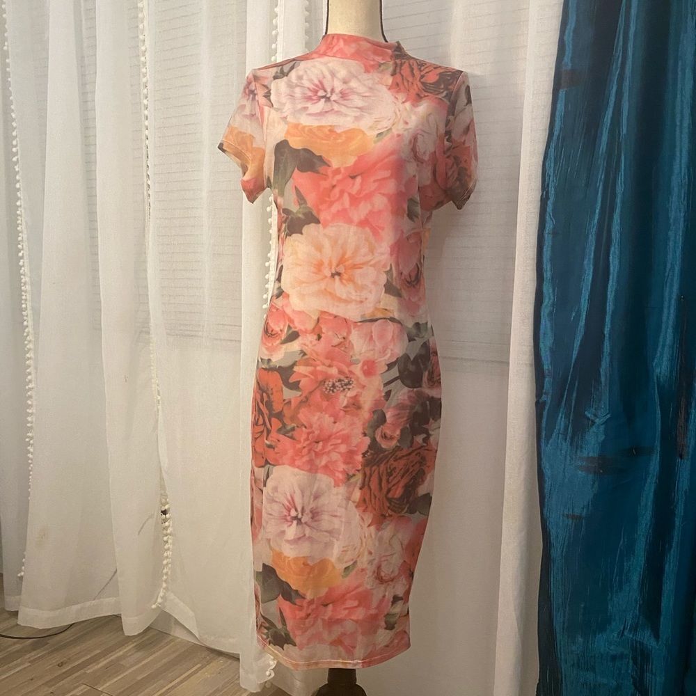 Revamped flower printed dress, XL
